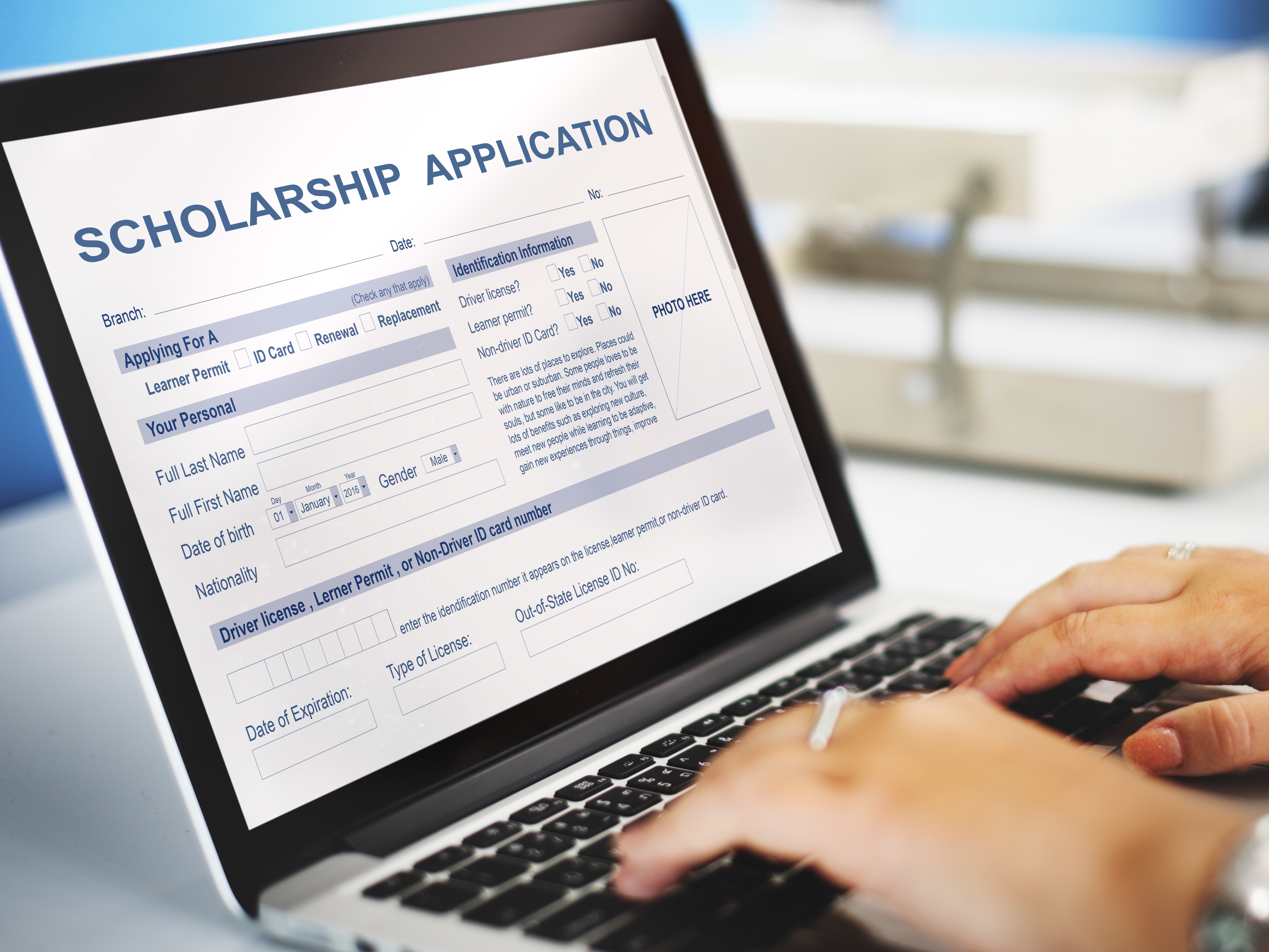Scholarship Application Form Foundation Concept